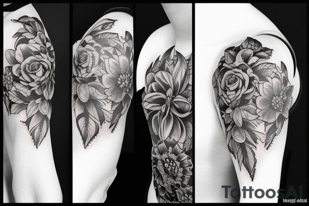 Gothic flower tattoo idea