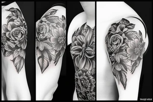 Gothic flower tattoo idea