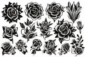 Gothic flower tattoo idea