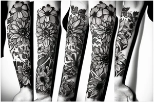 Gothic flower tattoo idea