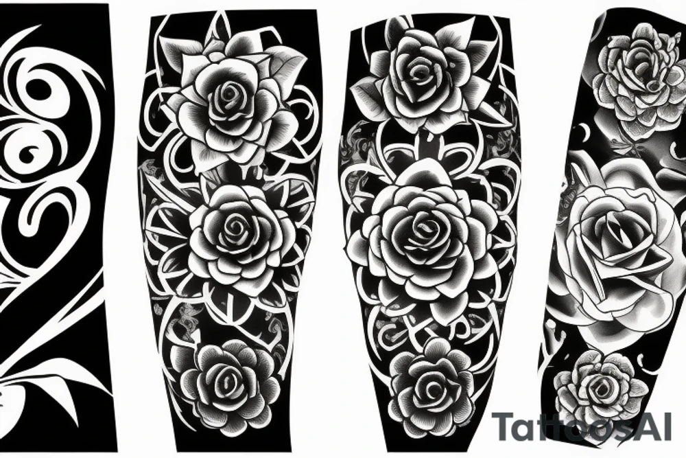 Gothic flower tattoo idea