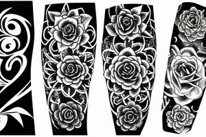 Gothic flower tattoo idea