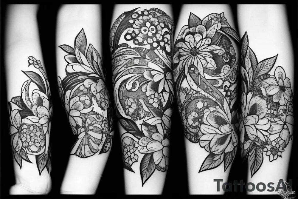 Gothic flower tattoo idea