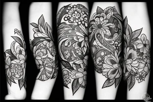 Gothic flower tattoo idea