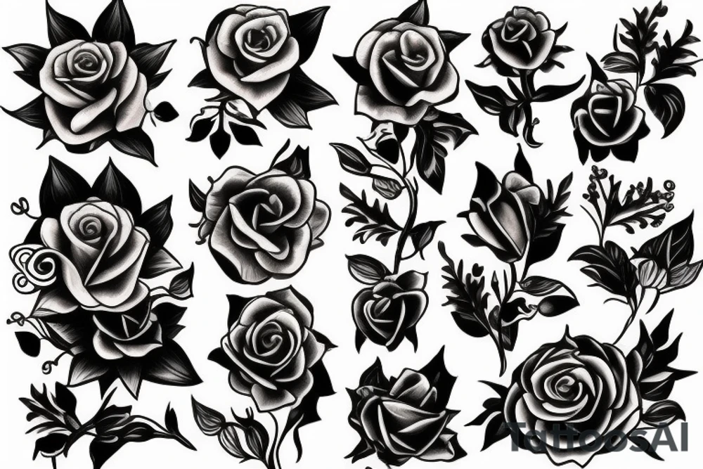 Gothic flower tattoo idea