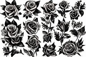 Gothic flower tattoo idea