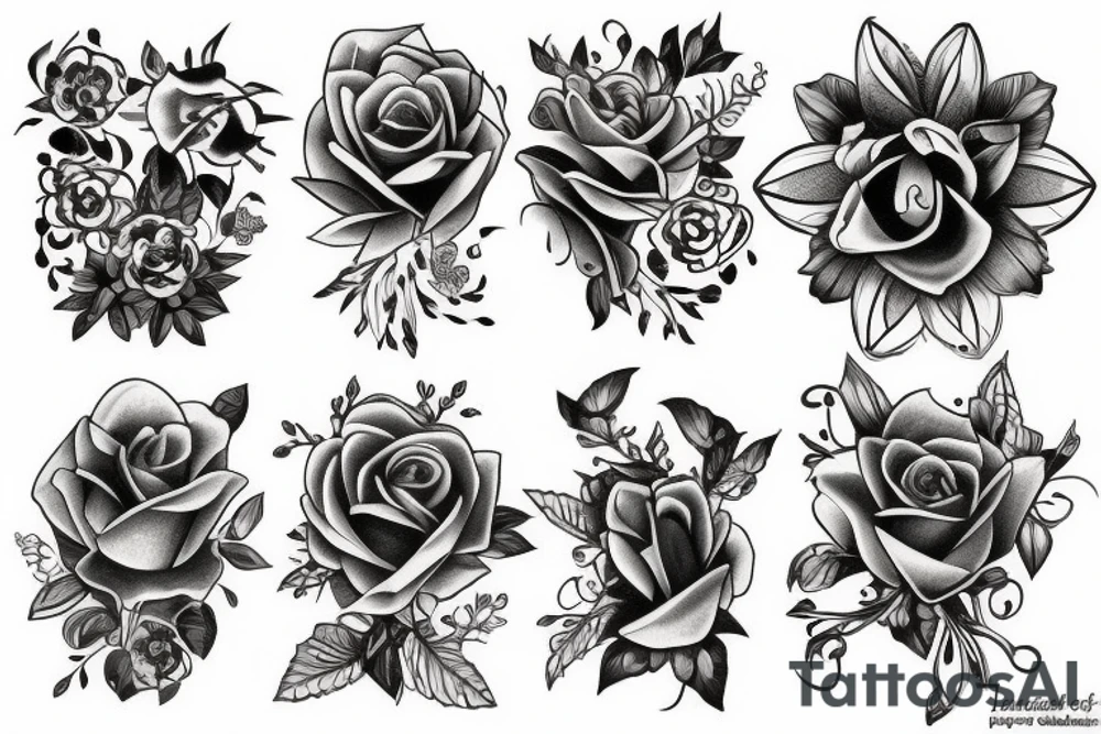 Gothic flower tattoo idea