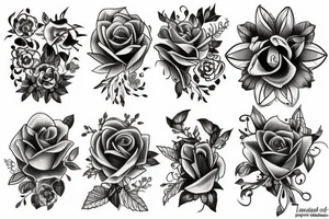 Gothic flower tattoo idea