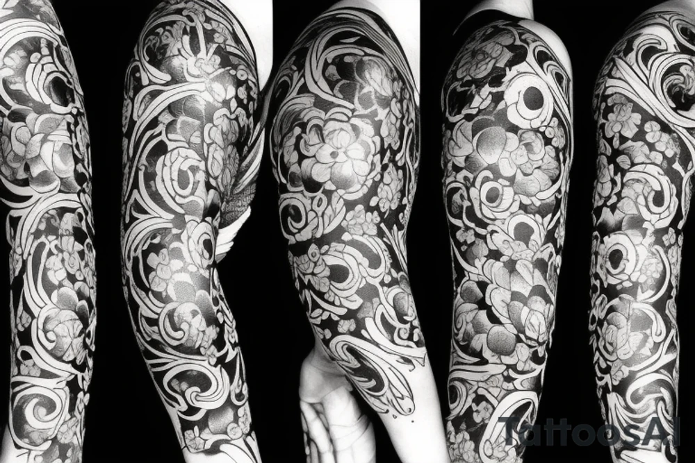 Gothic flower tattoo idea