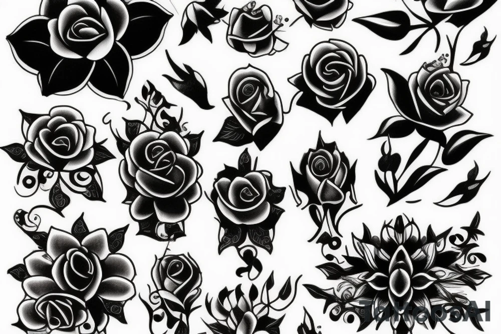 Gothic flower tattoo idea