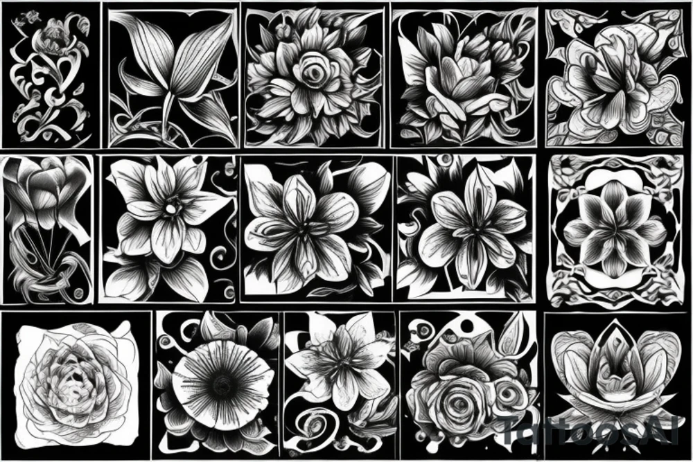 Gothic flower tattoo idea