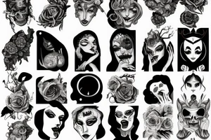 Scary woman tattoo idea