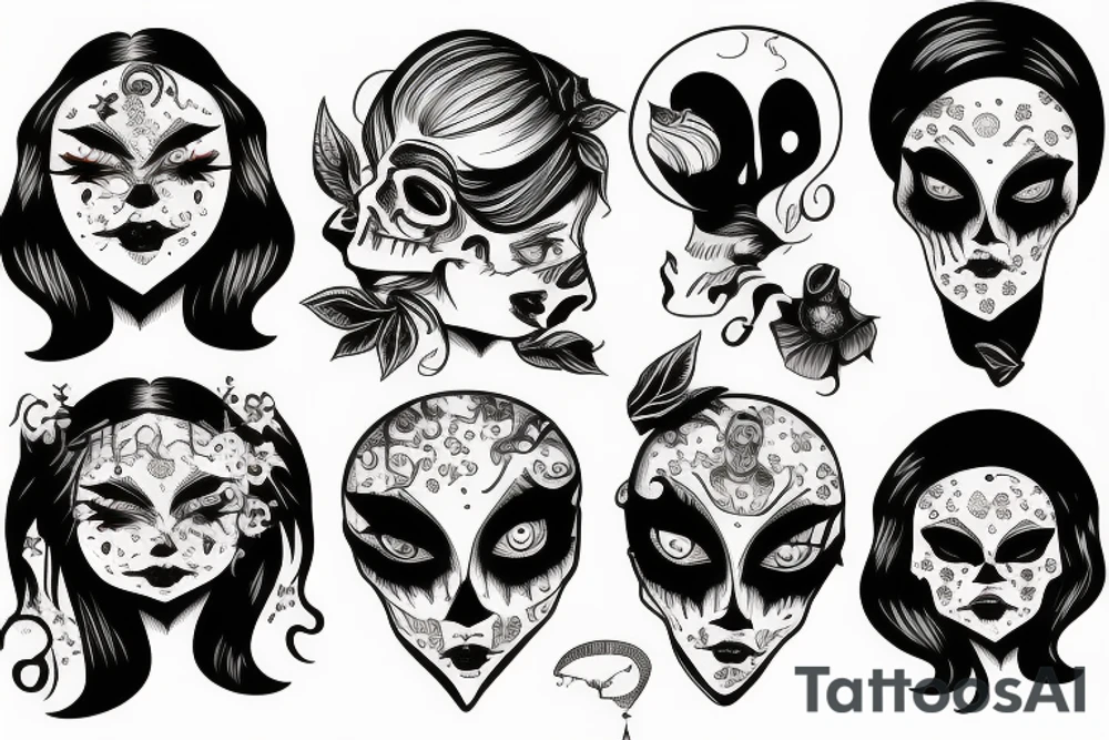 Scary woman tattoo idea