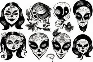 Scary woman tattoo idea