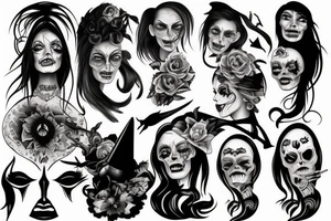 Scary woman tattoo idea