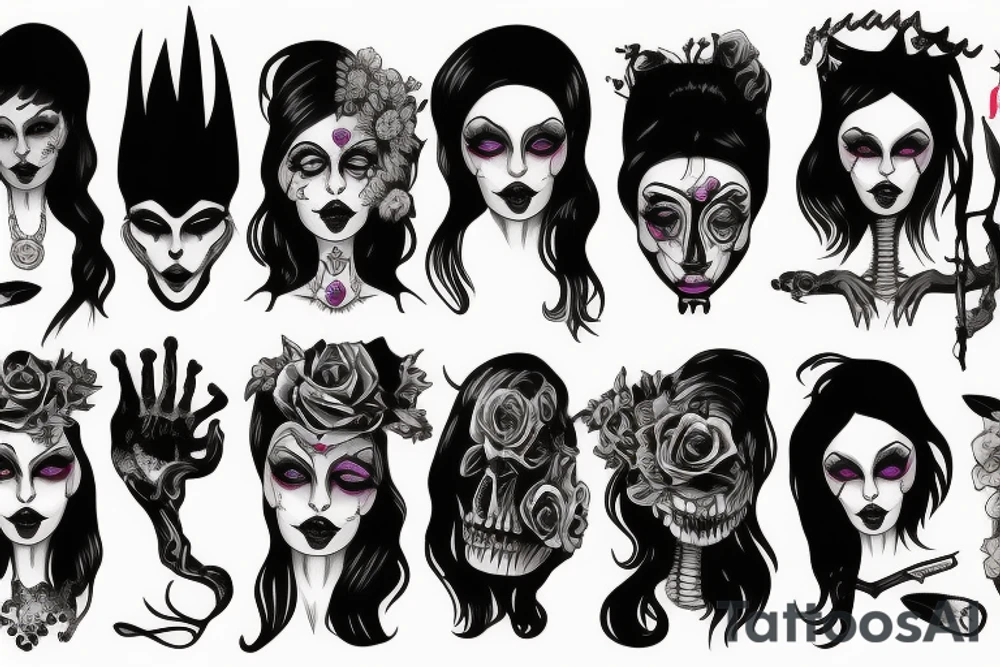 Scary woman tattoo idea