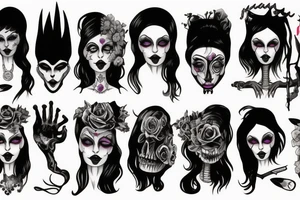 Scary woman tattoo idea