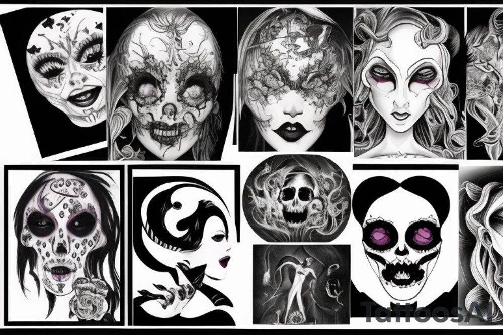 Scary woman tattoo idea