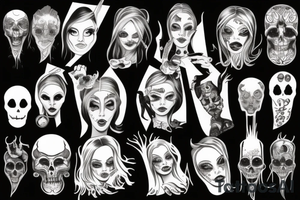Scary woman tattoo idea