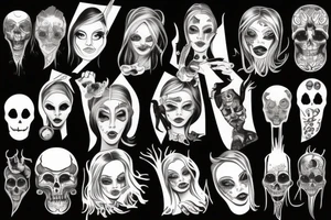Scary woman tattoo idea