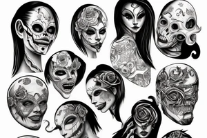 Scary woman tattoo idea