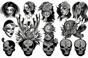 Scary woman tattoo idea