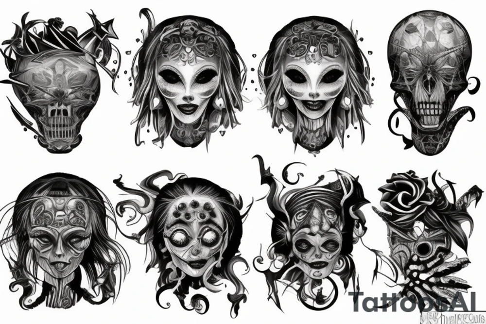 Scary woman tattoo idea