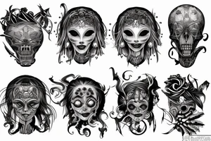 Scary woman tattoo idea