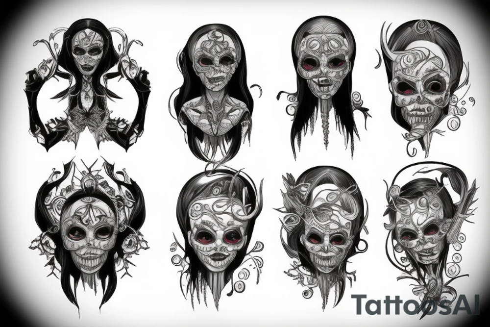Scary woman tattoo idea