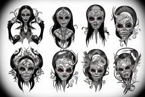 Scary woman tattoo idea