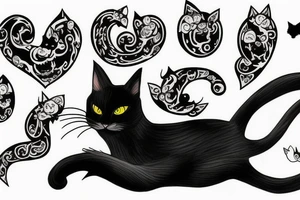 Black cat vampire tattoo idea
