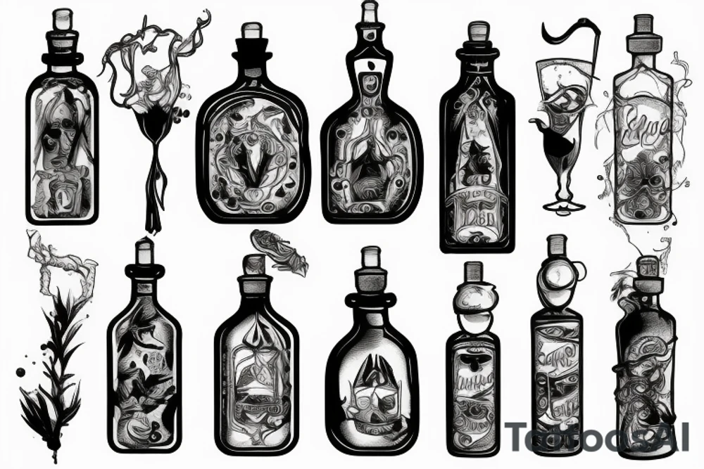 Potion bottle tattoo idea