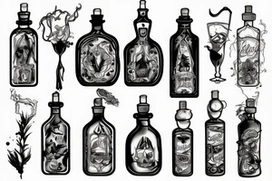 Potion bottle tattoo idea