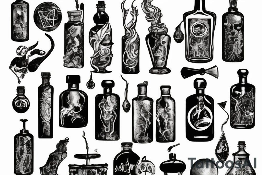 Potion bottle tattoo idea