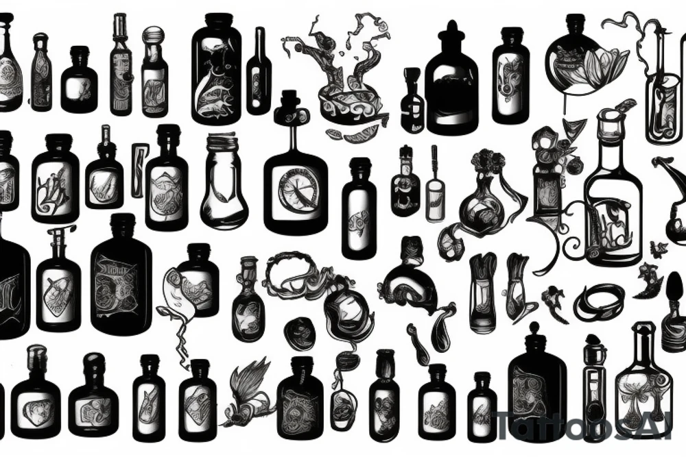 Potion bottle tattoo idea