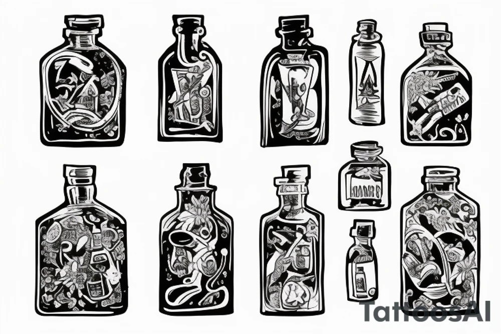 Potion bottle tattoo idea