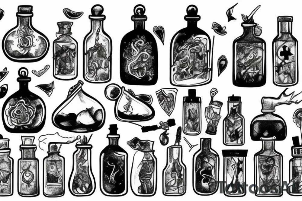 Potion bottle tattoo idea