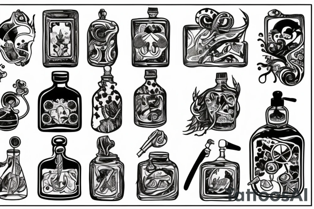 Potion bottle tattoo idea