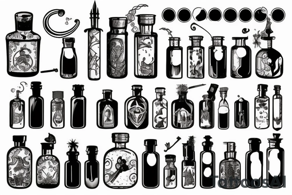 Potion bottle tattoo idea