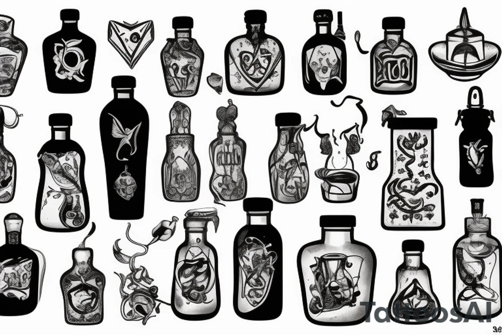 Potion bottle tattoo idea