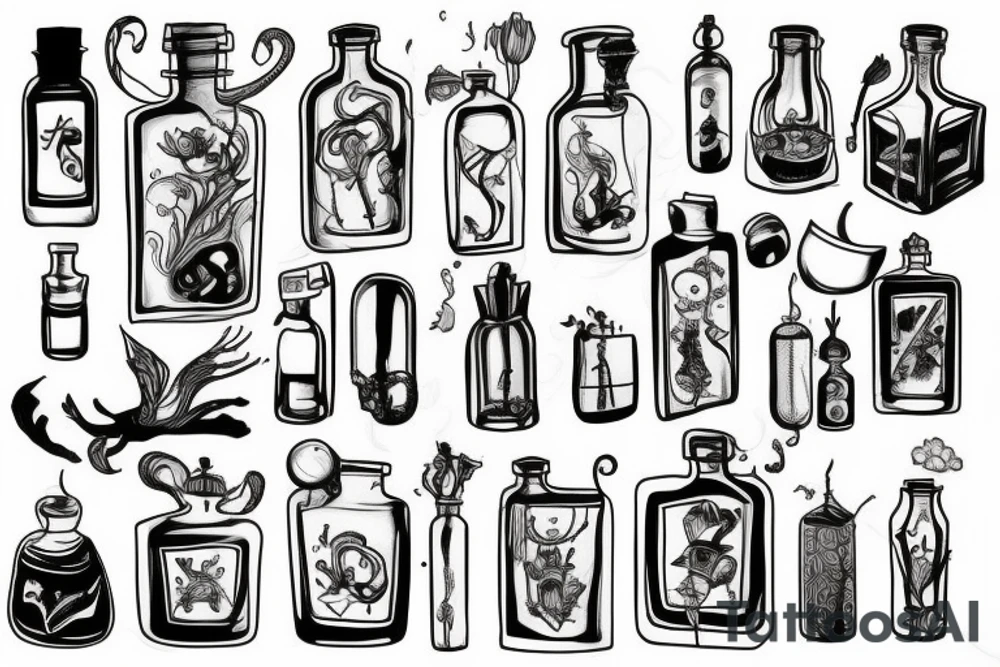 Potion bottle tattoo idea