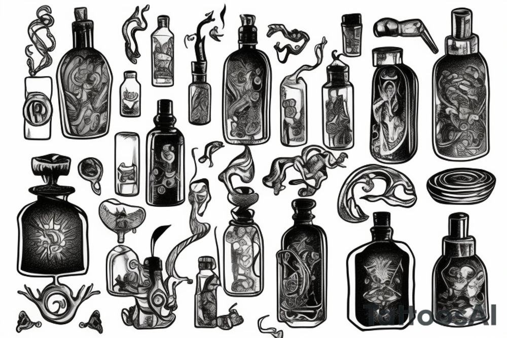 Potion bottle tattoo idea