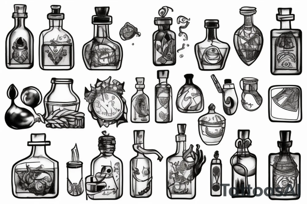 Potion bottle tattoo idea