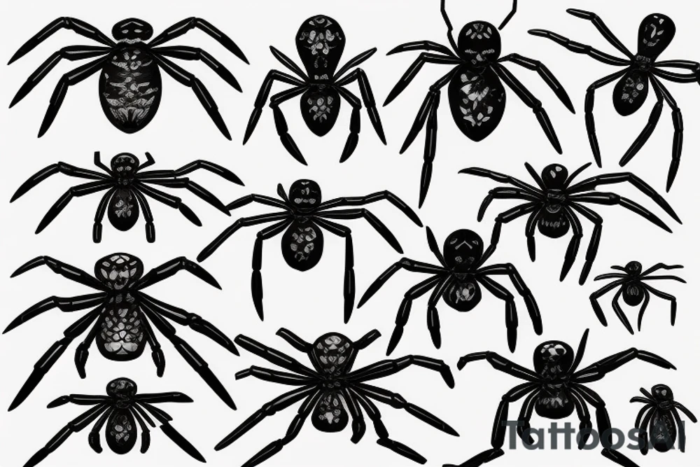 Black widow spider tattoo idea