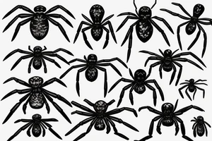 Black widow spider tattoo idea