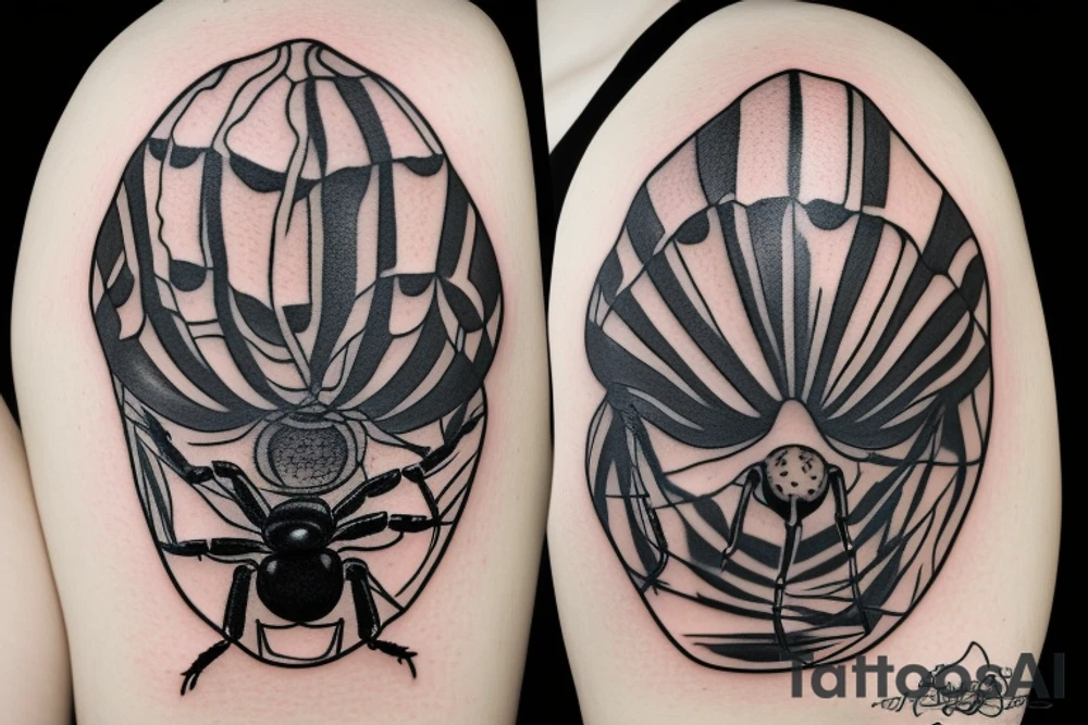 Black widow spider tattoo idea
