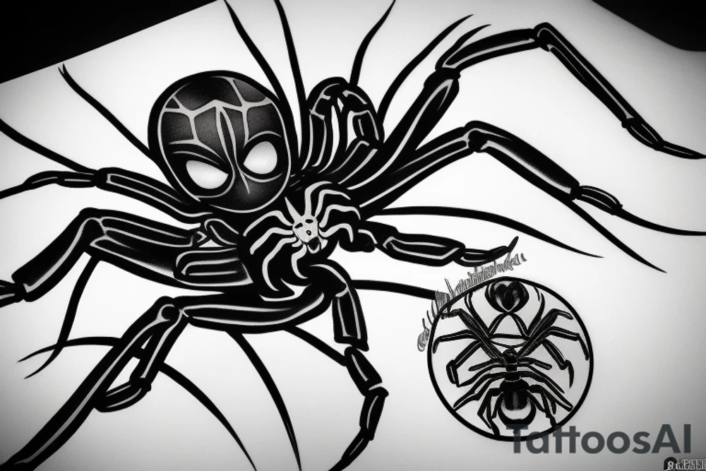 Black widow spider tattoo idea