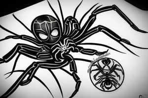 Black widow spider tattoo idea