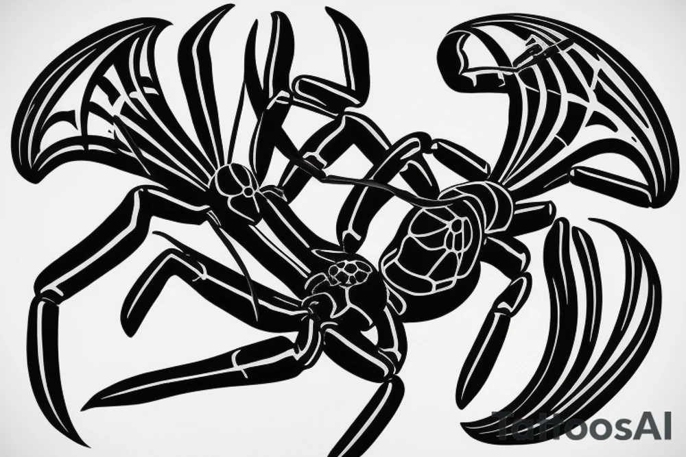 Black widow spider tattoo idea