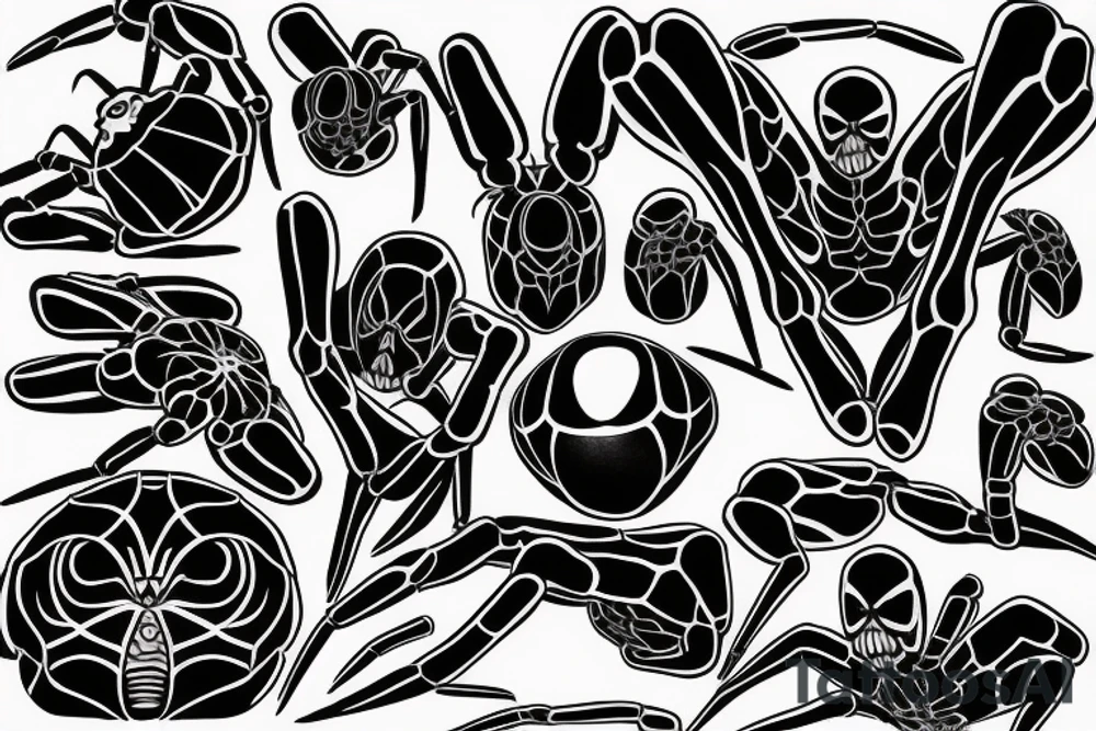 Black widow spider tattoo idea